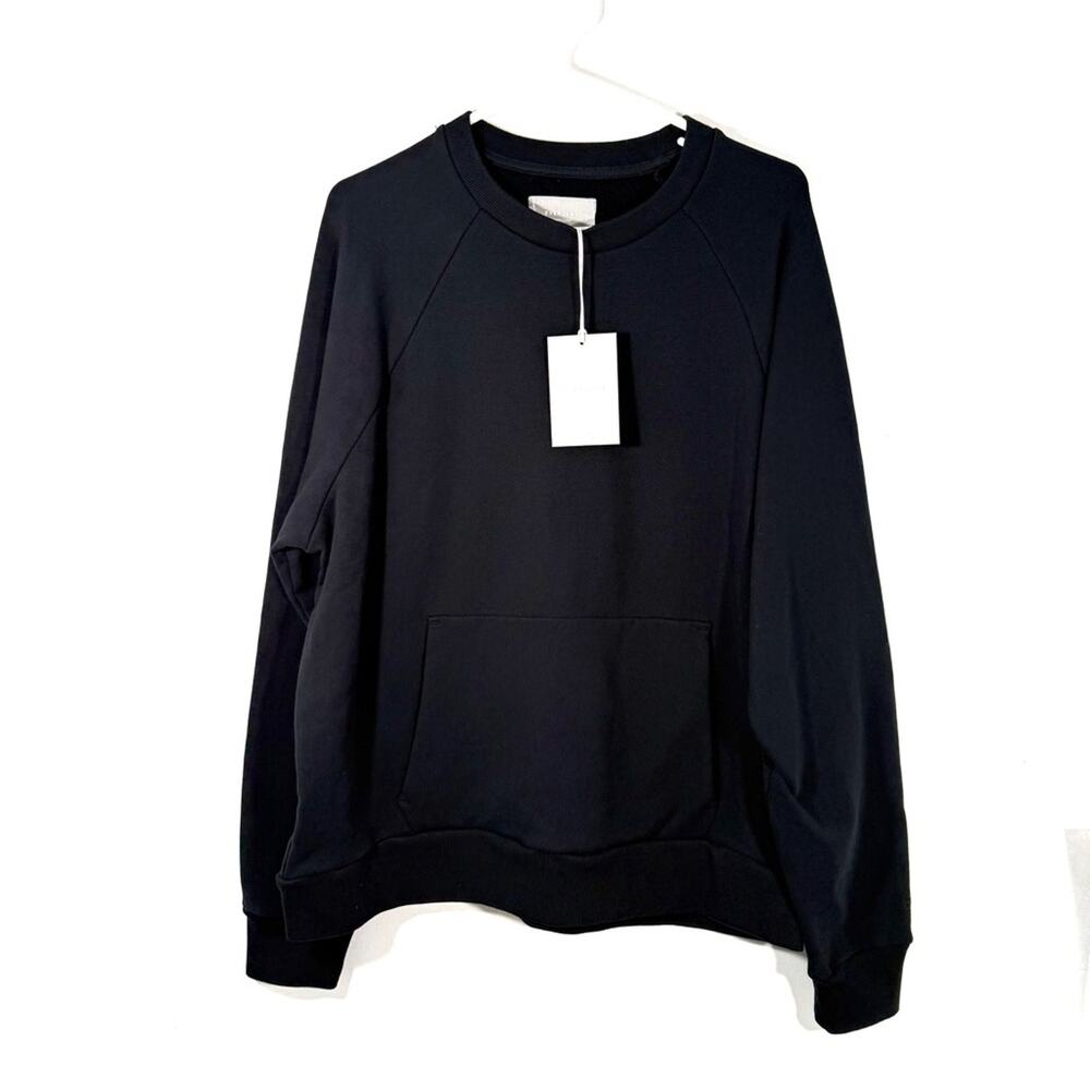 NWT Everlane Organic Cotton Track Crewneck Sweatshirt Black Men XL New